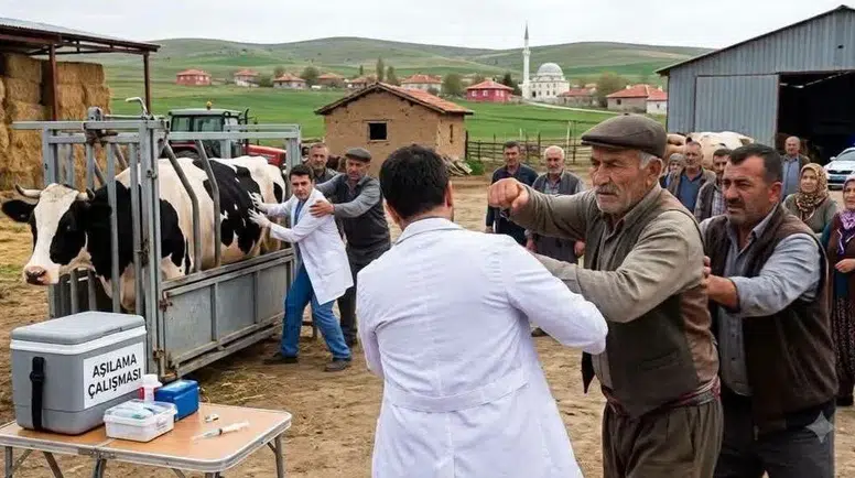 Çorum'da Hayvan Aşılama Ekibine Çirkin Saldırı!