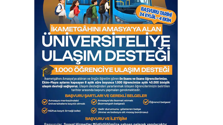 Amasya’da Üniversitelilere Büyük Destek