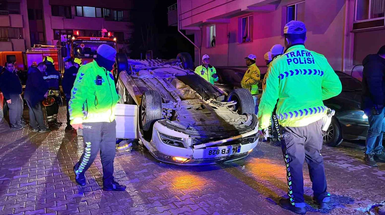 Takla atan araç sürücüsü alkolmetreye üfleyemedi