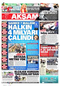 AKŞAM Gazete Manşeti