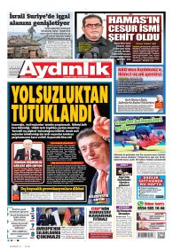 AYDINLIK GAZETESİ Gazete Manşeti