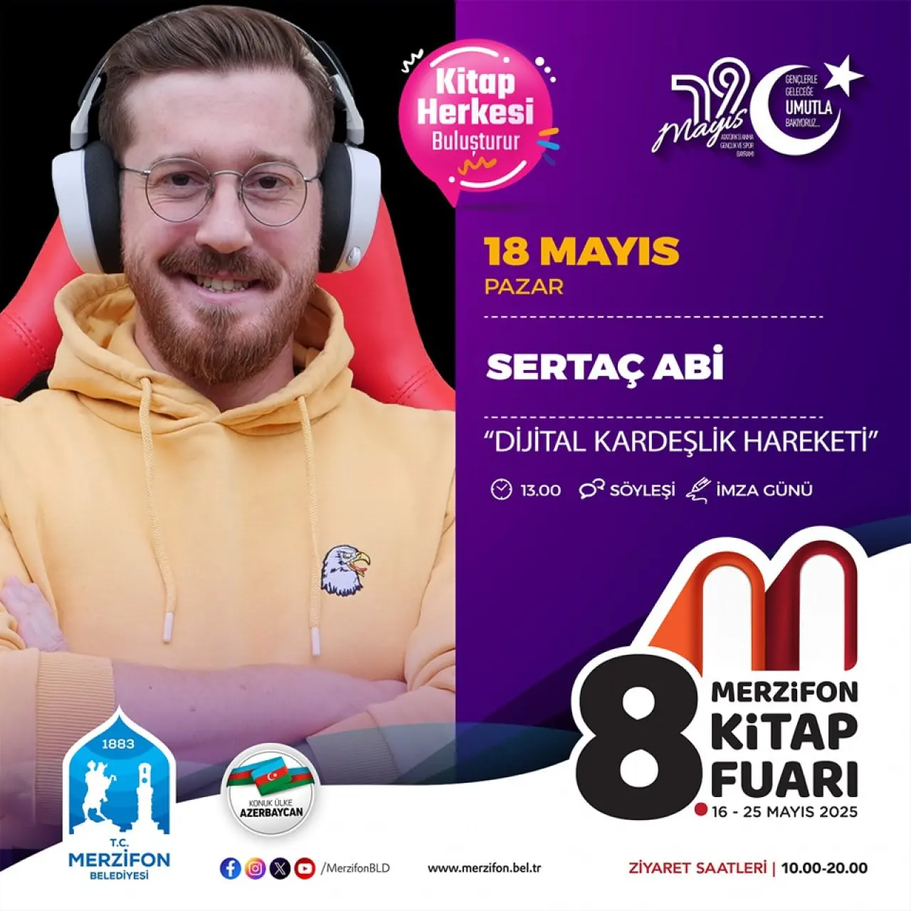 Merzifon 8. Kitap Fuarı 18 Mayıs’ta Yazarlar ve Söyleşilerle Şenlenecek 1