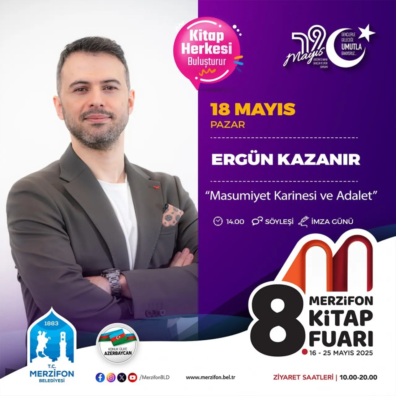 Merzifon 8. Kitap Fuarı 18 Mayıs’ta Yazarlar ve Söyleşilerle Şenlenecek 2