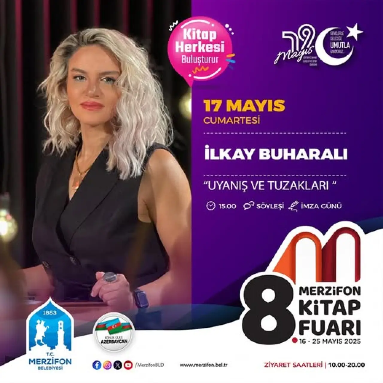 Merzifon 8. Kitap Fuarı’nda 17 Mayıs Coşkusu: Ünlü Yazarlar Okurlarıyla Buluşuyor 1