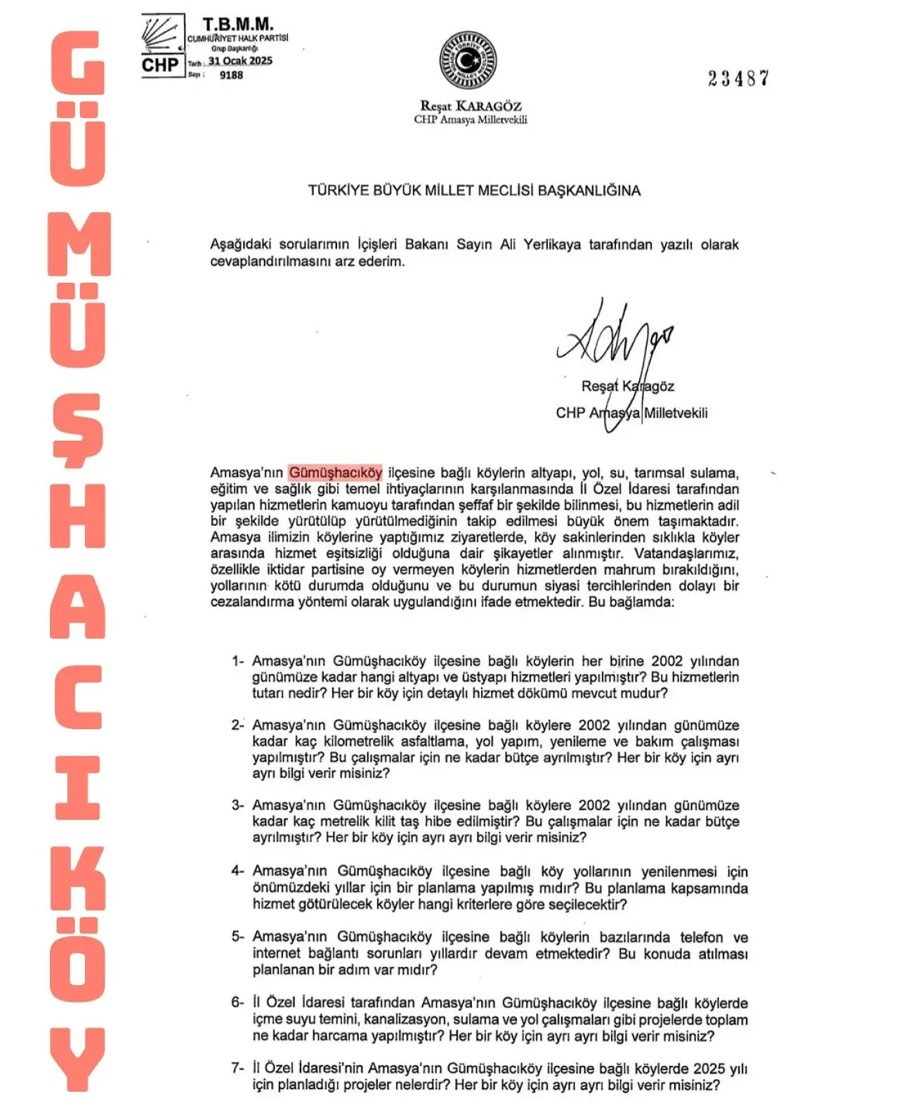Vekil Karagöz: “Amasya'nın 372 Köyün Yatırımı Neden Açıklanmıyor?” 3