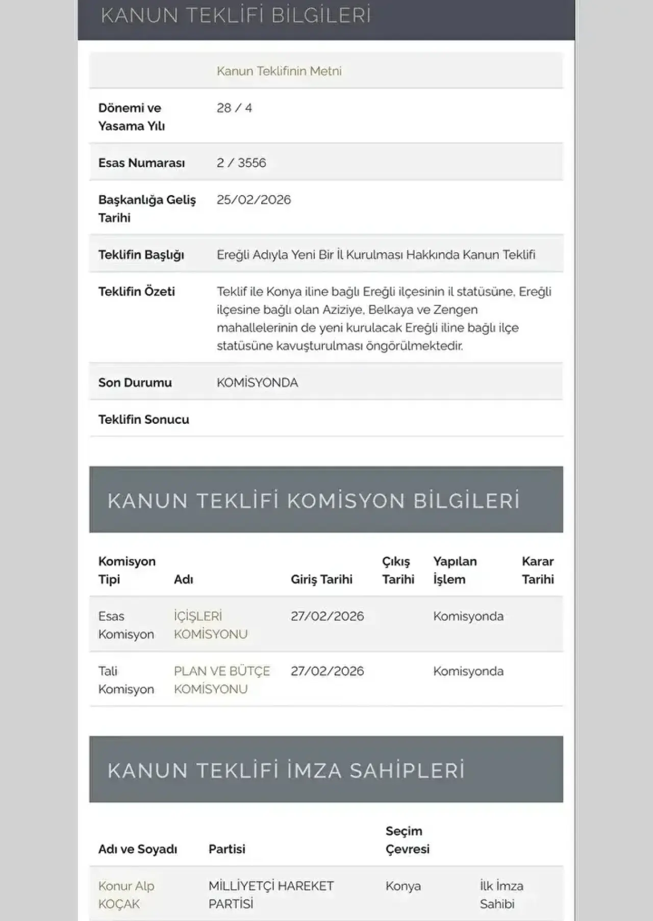 Türkiye’nin 82. İli İçin TBMM’ye Teklif 5