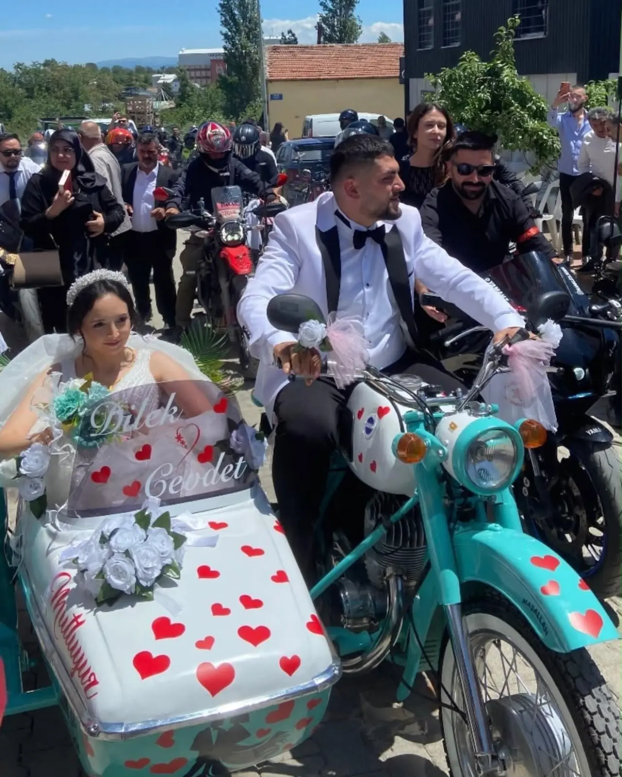 Amasya'da Düğünde Motosikletli Konvoy 3