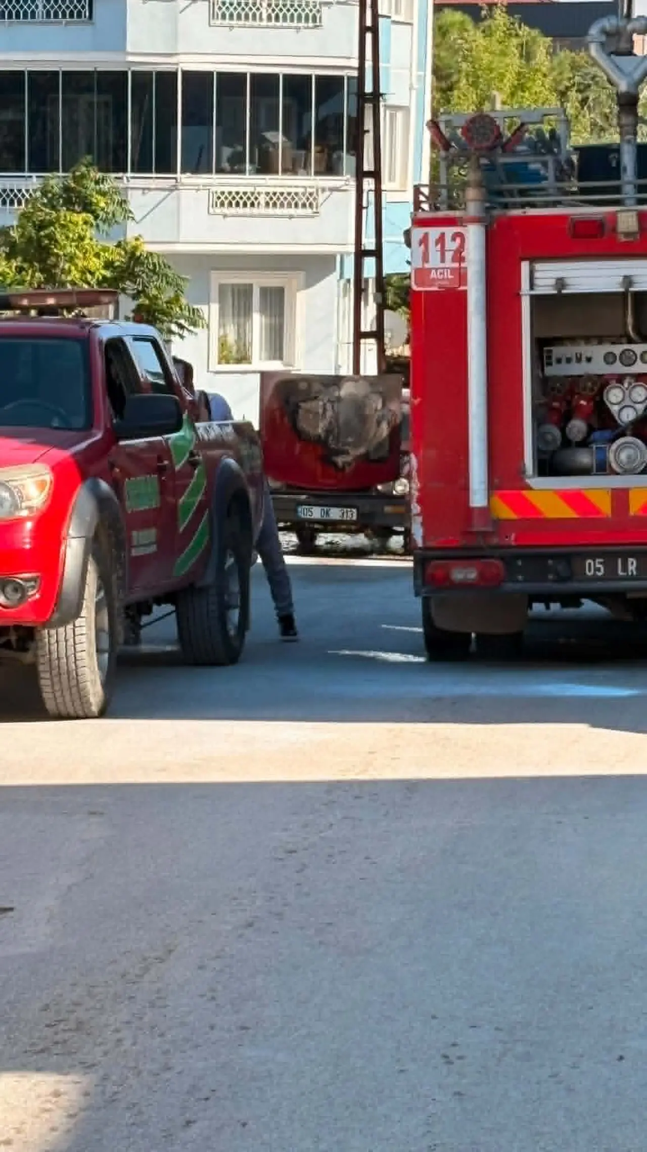Merzifon’da Araç Yangını! 2